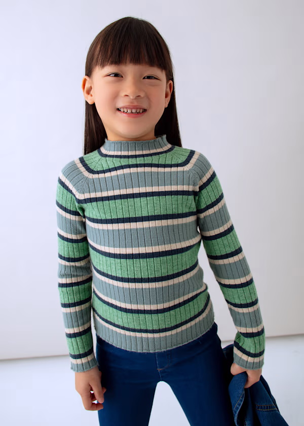Camisola meia gola tricô