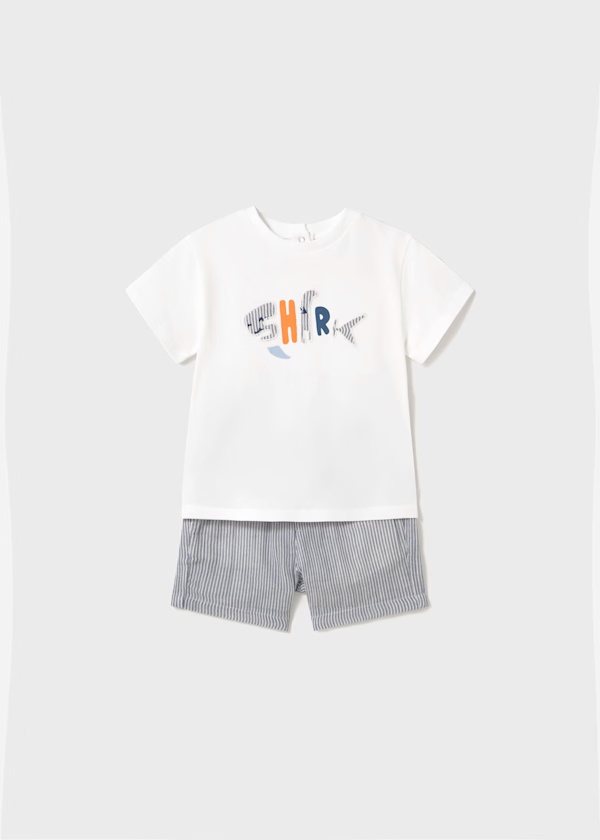Conj.bermuda riscas   Baby Menino