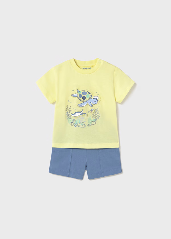 Conj. malha embossed  Baby Menino
