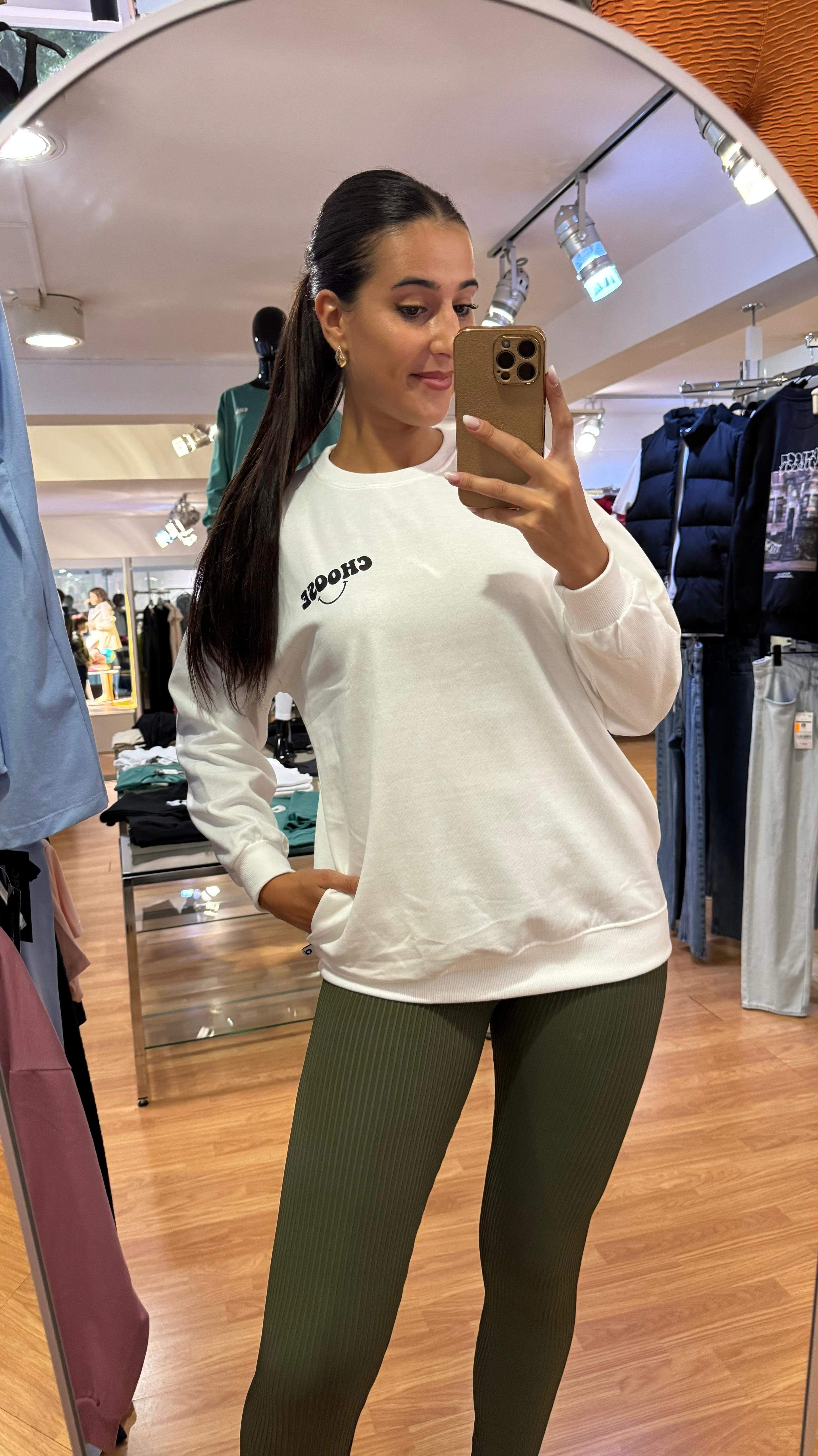 Sweats Senhora oversize 50% Algodão 50% poliester      