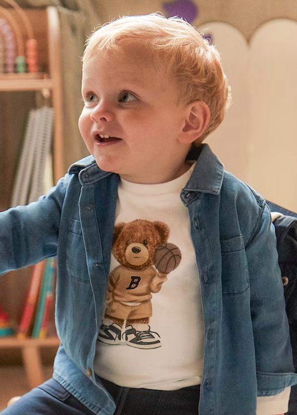 Camiseta m/comp. urso