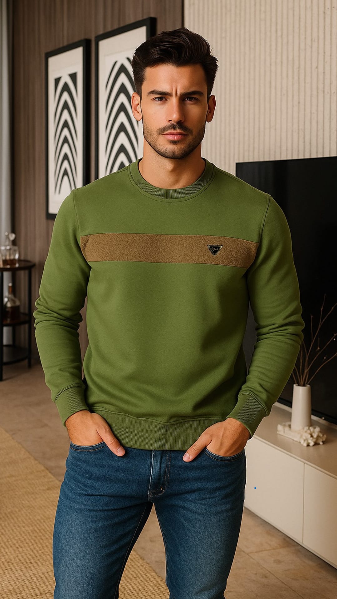 Sweats decote redondo 50% Algodão 50% poliester